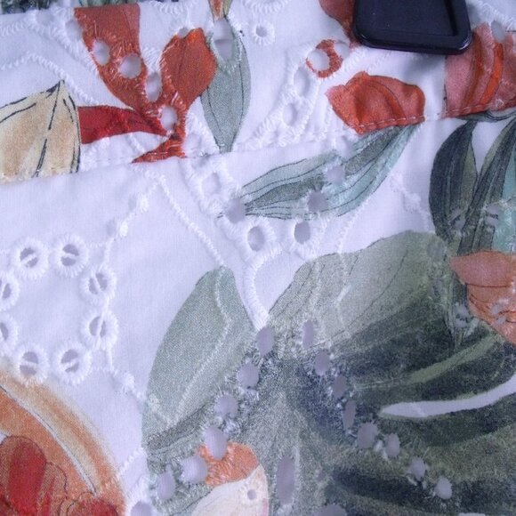 Chicos Floral Eyelet Culotte Pants - Picture 3 of 5